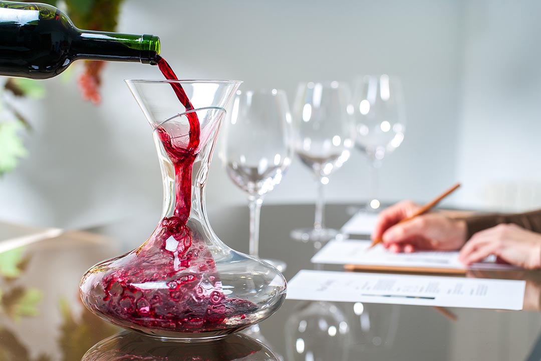 red wine and wine aerator