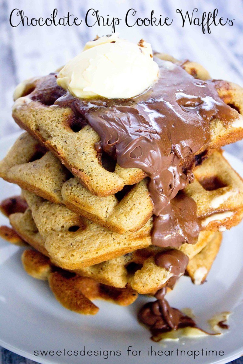 Chocolate Chip Cookie Waffles via I Heart Nap Time