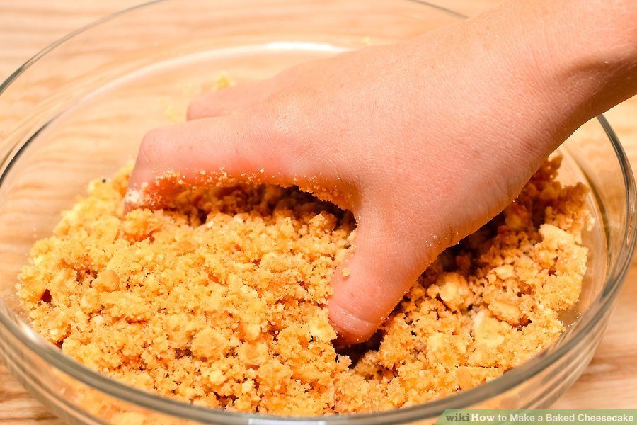 How to Make Baked Cheesecake Make the Crust via Wikihow