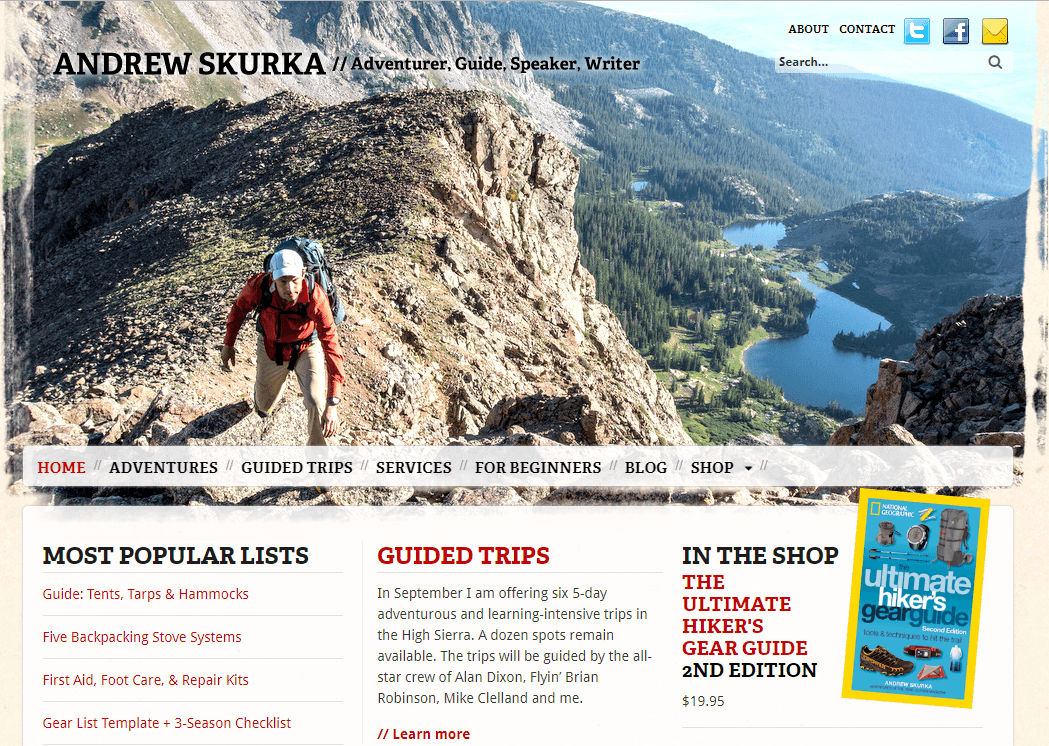 Andrew Skurka website screenshot